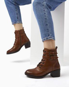 paxan lace-up ankle-length boots
