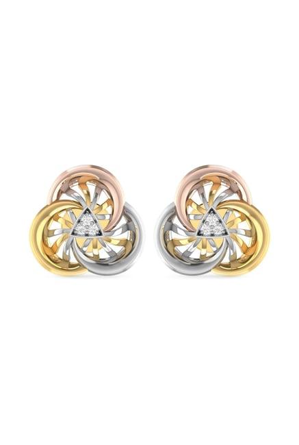 pc jeweller cormick 22 kt gold earrings
