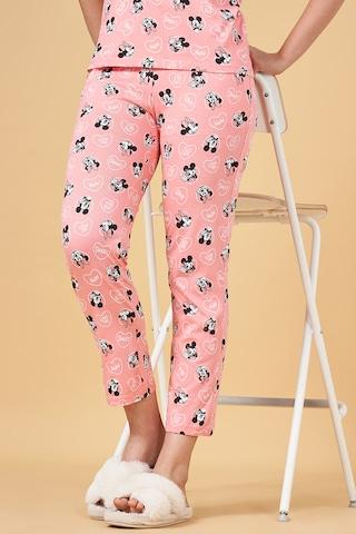 peach print cotton women comfort fit pyjamas