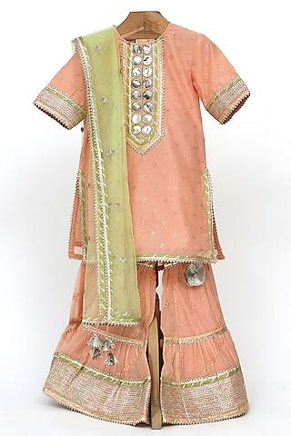 peach-silk-chanderi-embroidered-sharara-set-for-girls