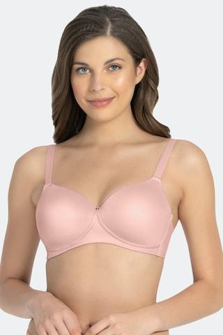 peach solid women comfort fit bra