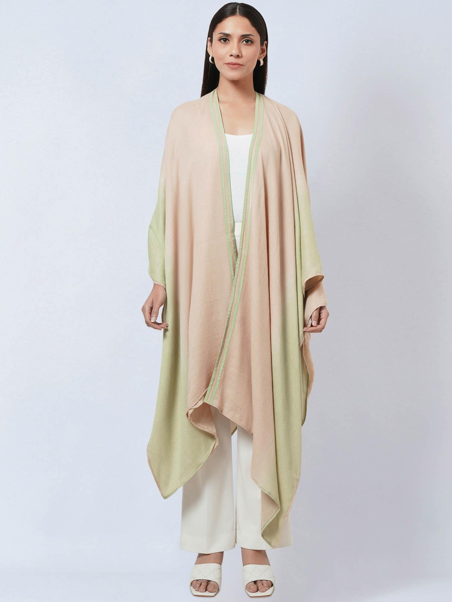 peach & pistachio ombre cashmere jacket