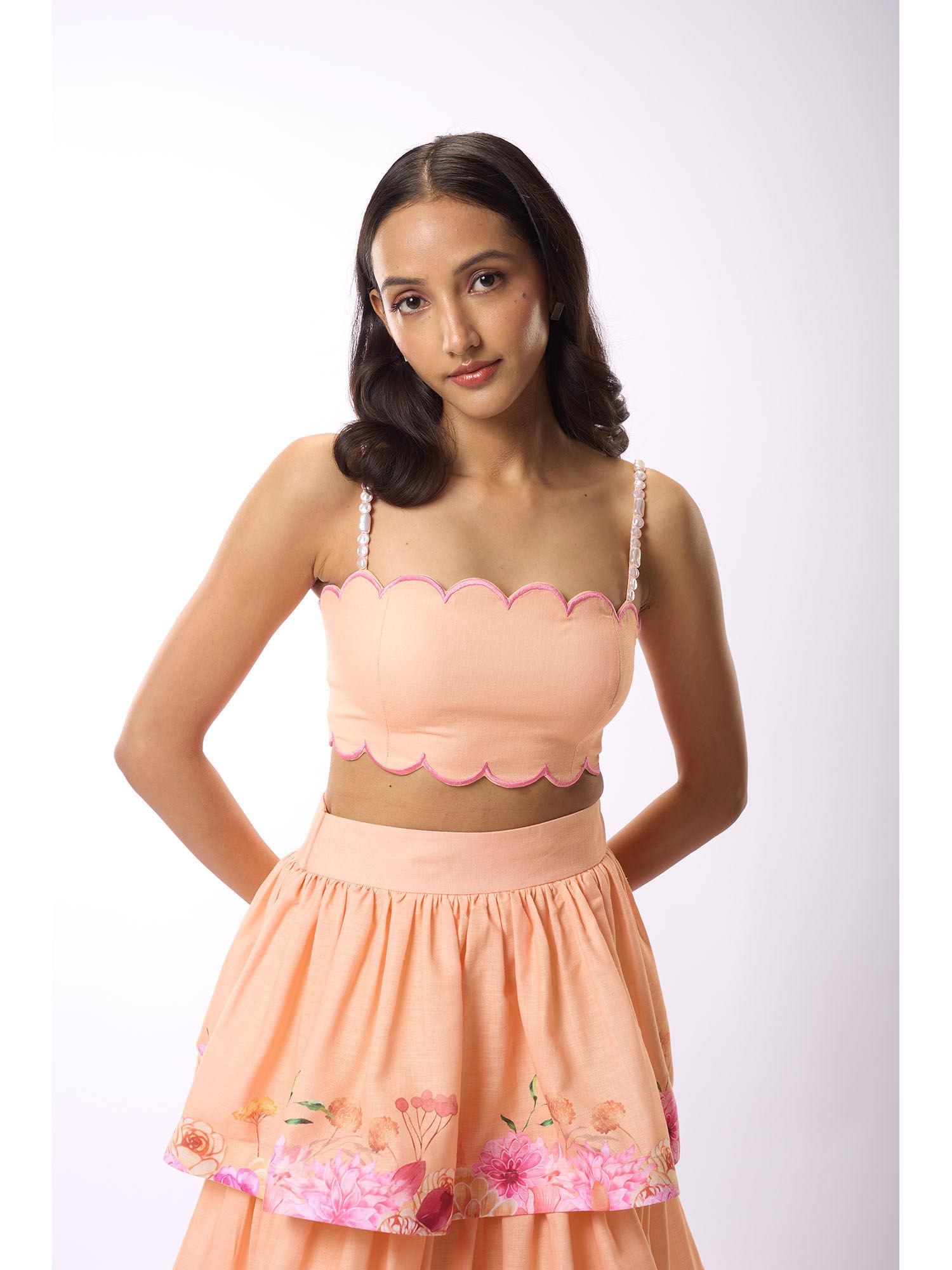 peach amelia crop top