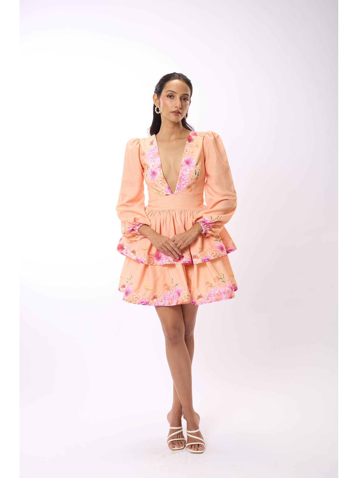 peach amelia short dress