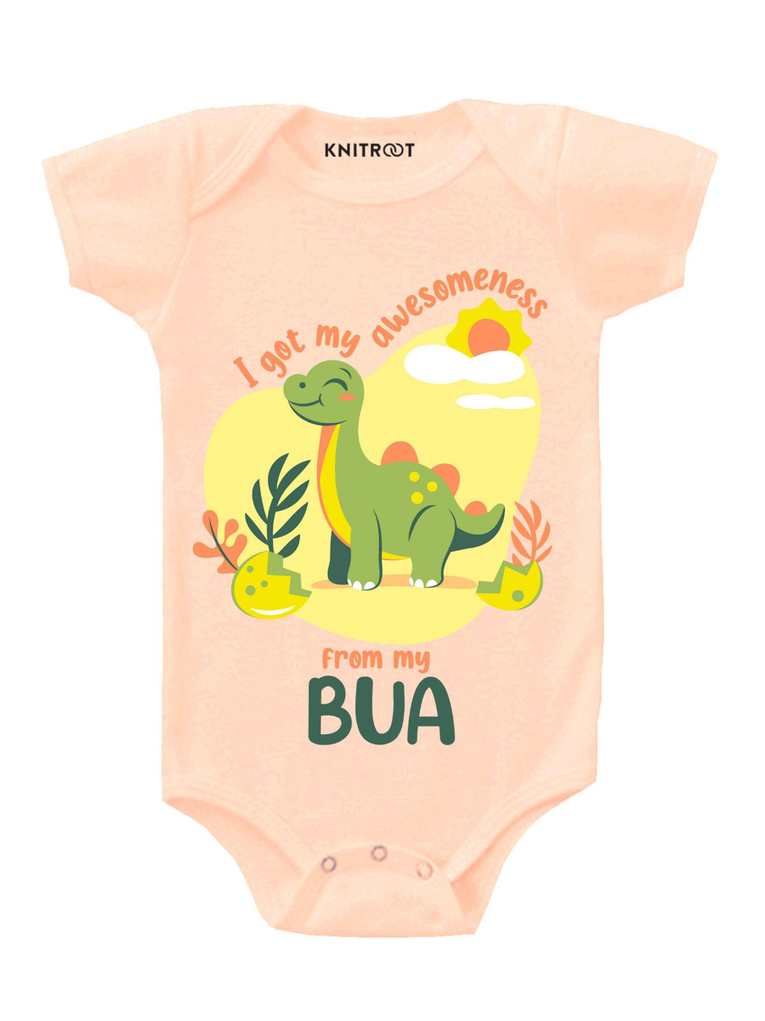 peach awesomeness from bua printed onesie