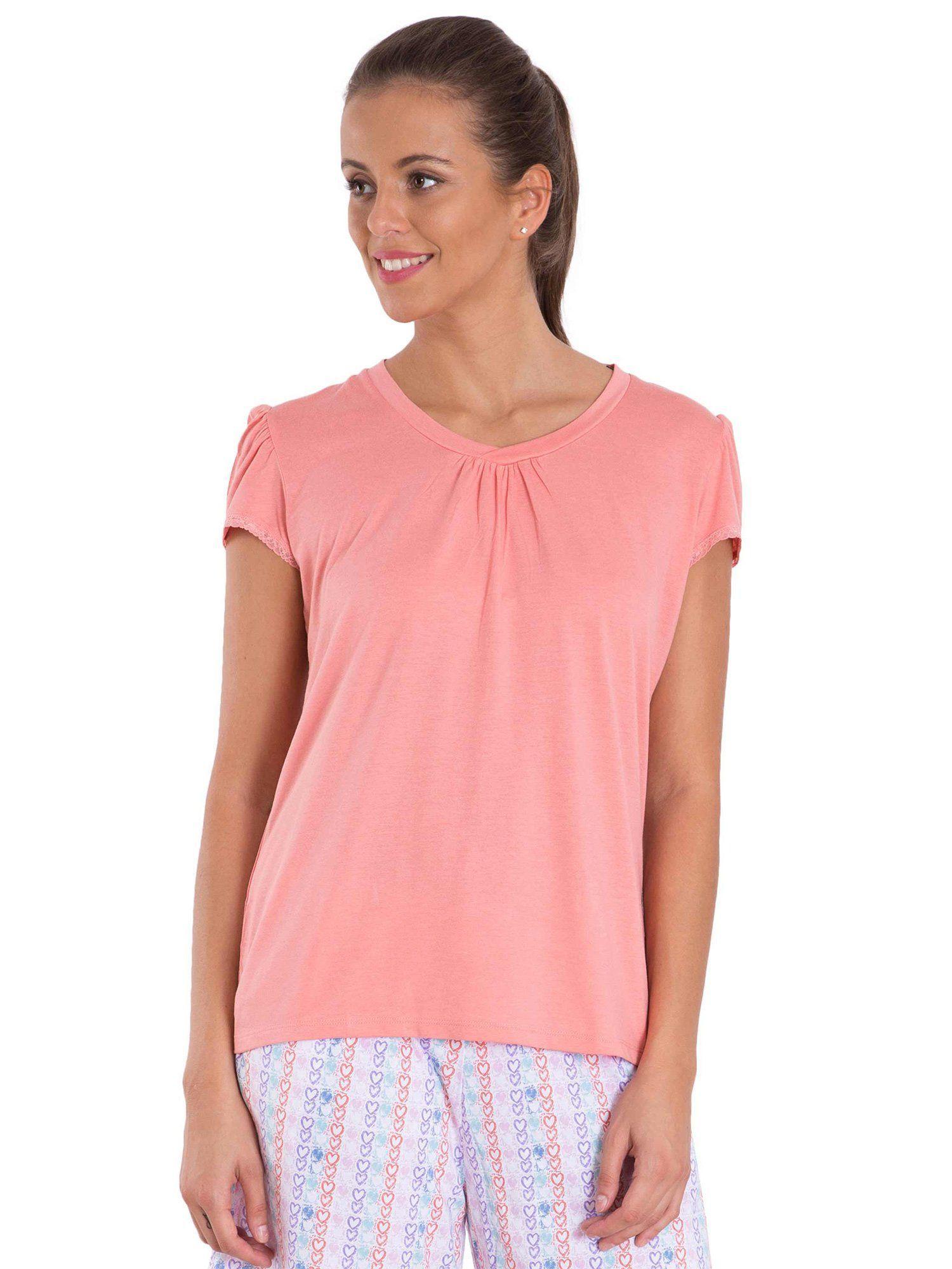 peach blossom v-neck t-shirt