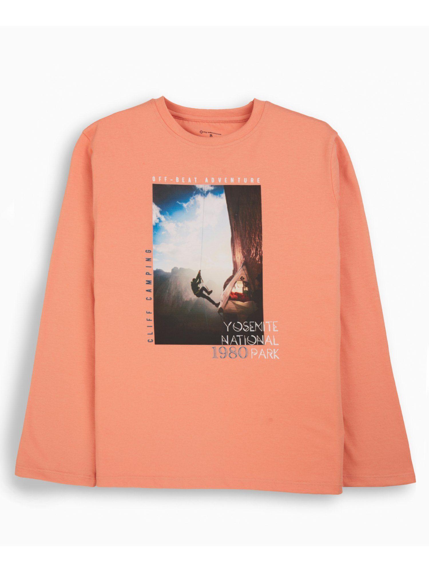 peach boys graphic full sleeves t-shirts