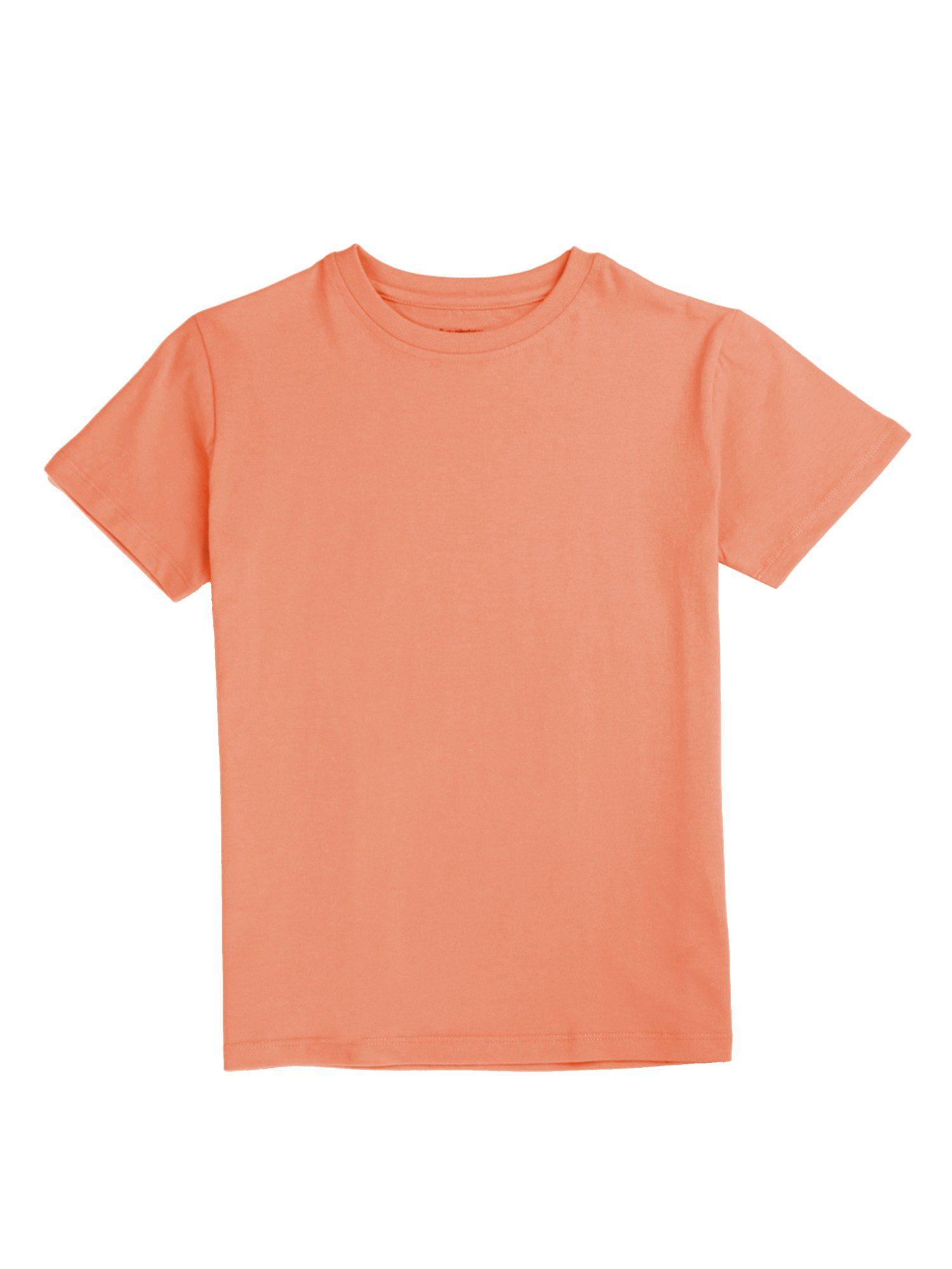 peach boys solid round neck t-shirt pure cotton