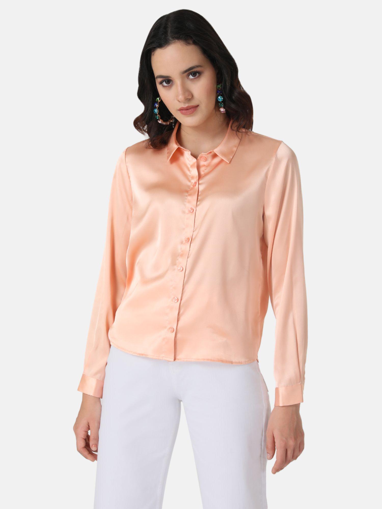 peach classic collar shirt