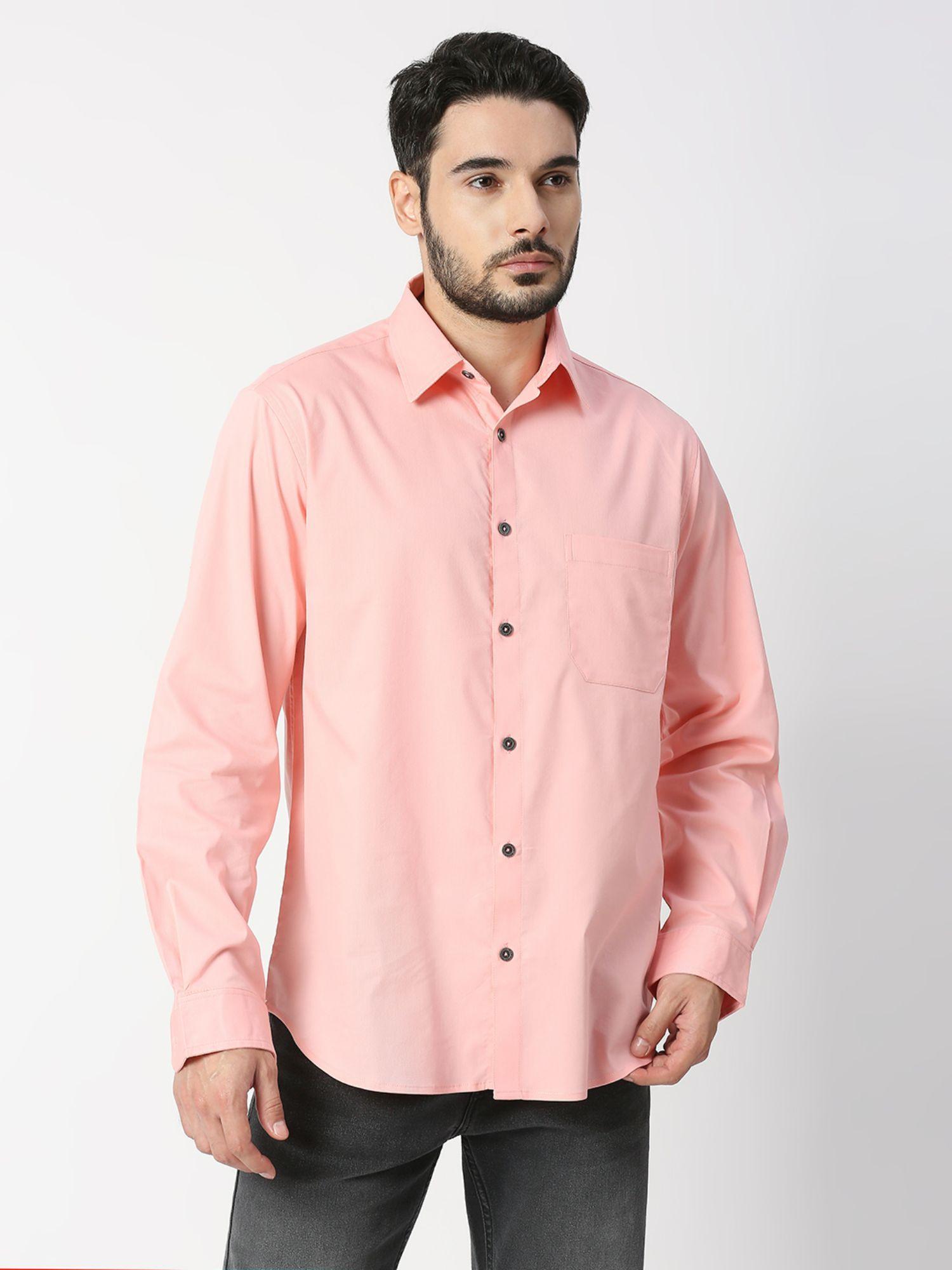 peach color solid baggy shirt