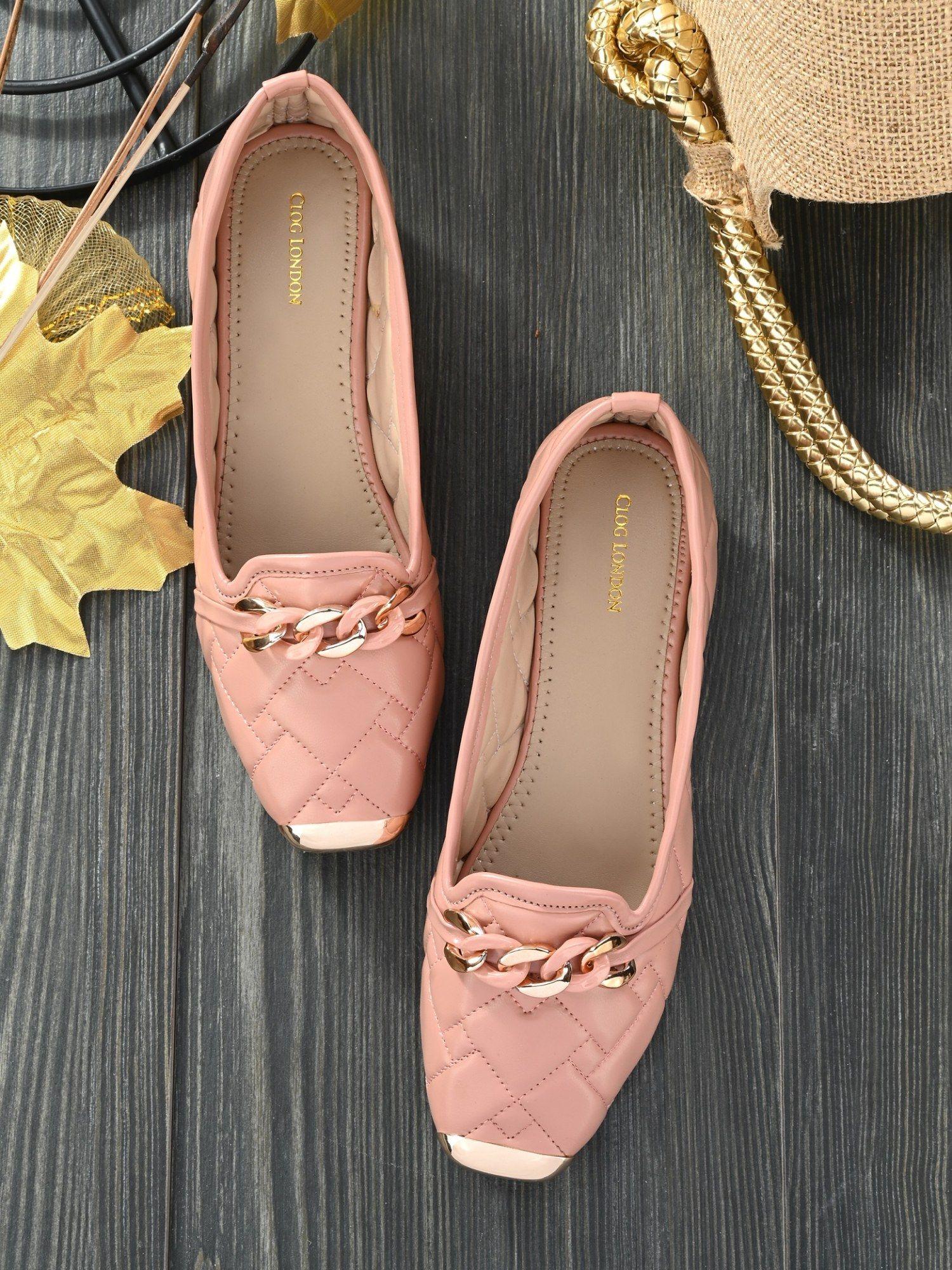 peach comfortable ballerinas