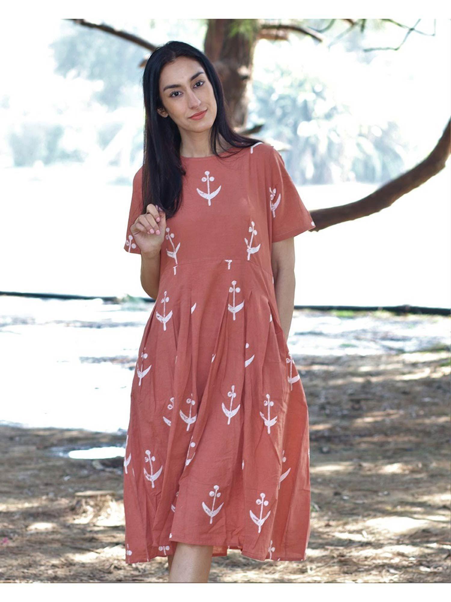 peach cotton dress