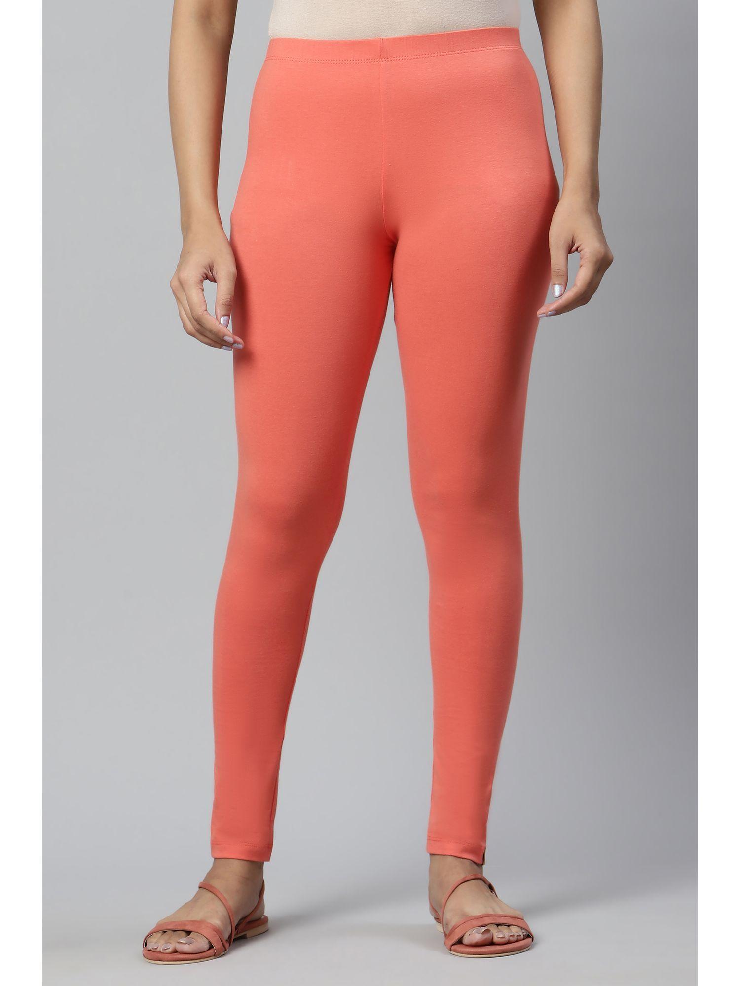 peach cotton lycra tights