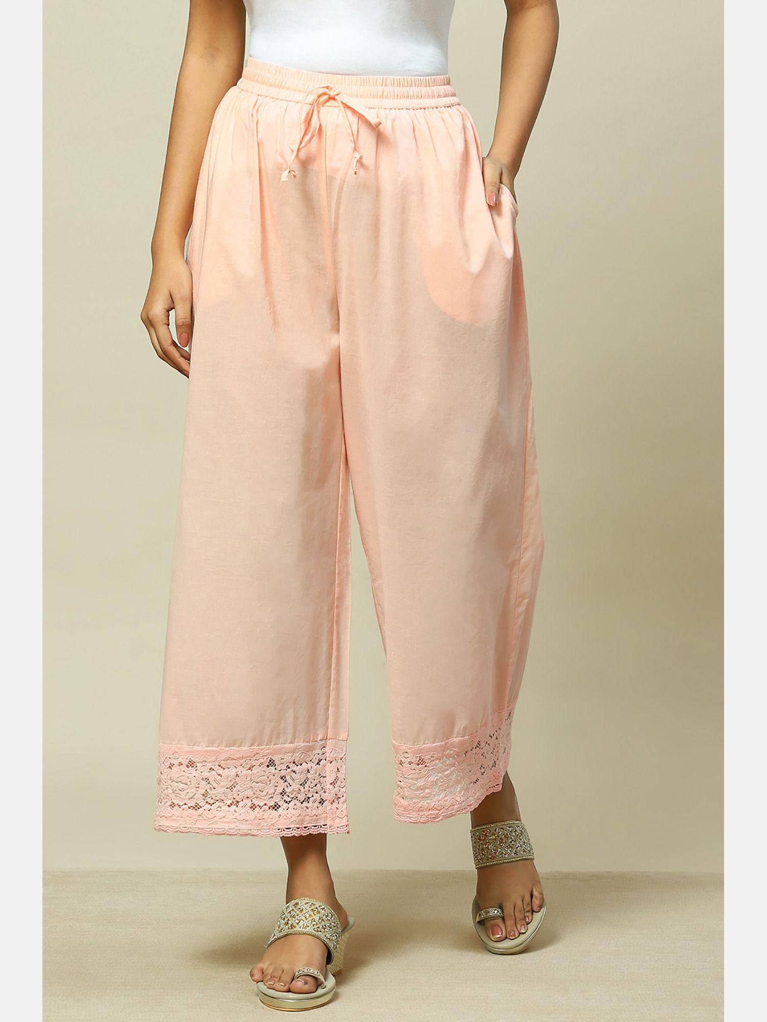 peach cotton palazzo