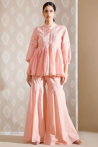 peach cotton voile top