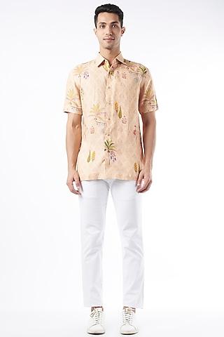 peach digital printed shirt