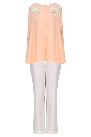 peach drape shirt