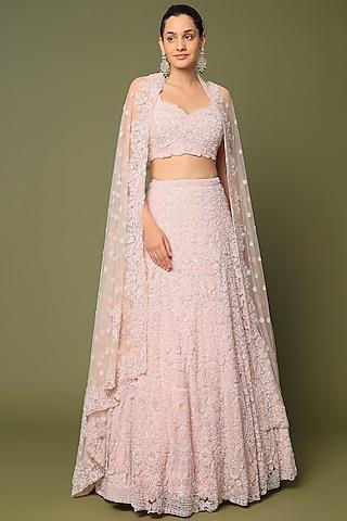 peach embellished nooraniyat lehenga set