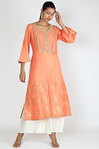 peach embellished tunic