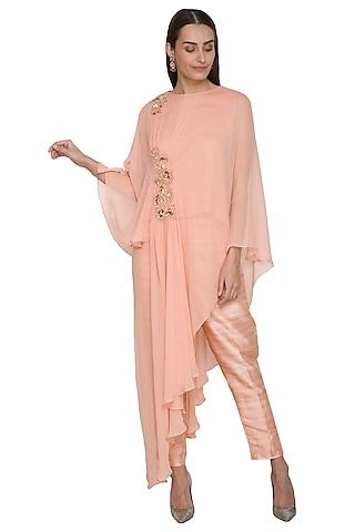 peach embroidered tunic with pants