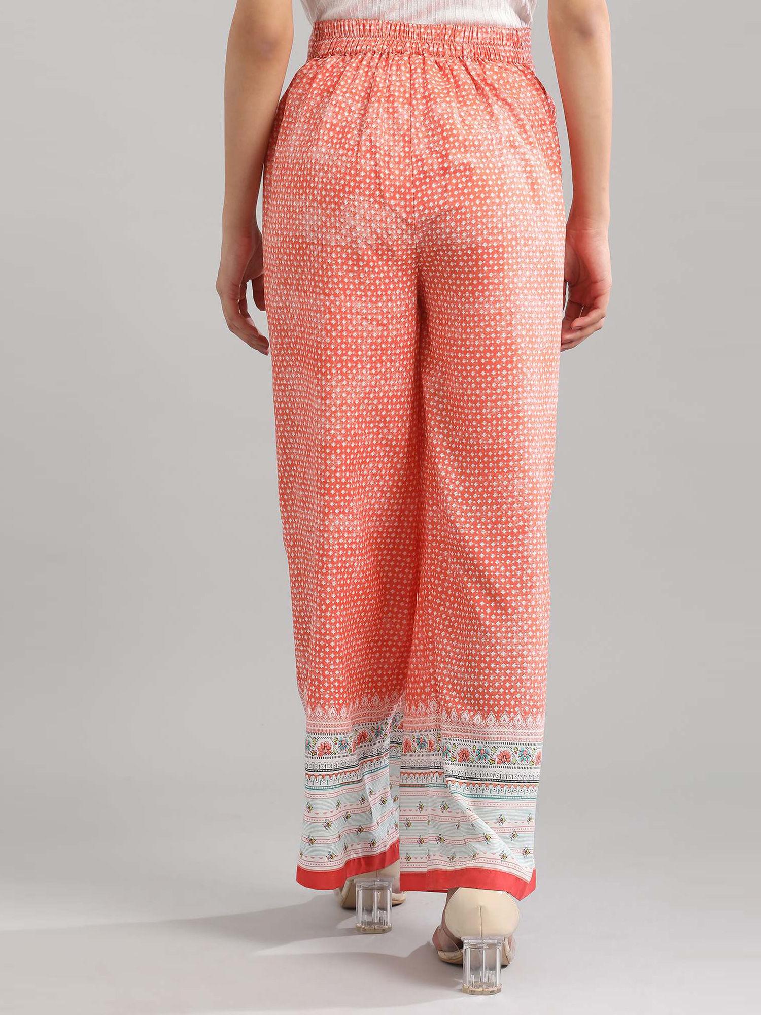 peach floral palazzos