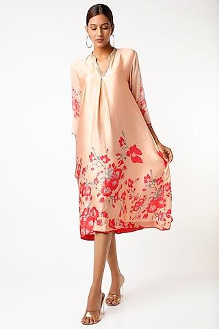 peach floral printed tunic