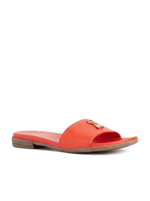 peach flores women's red casual sandals