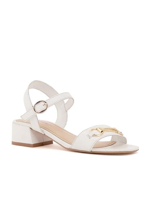 peach flores women's white ankle strap sandals