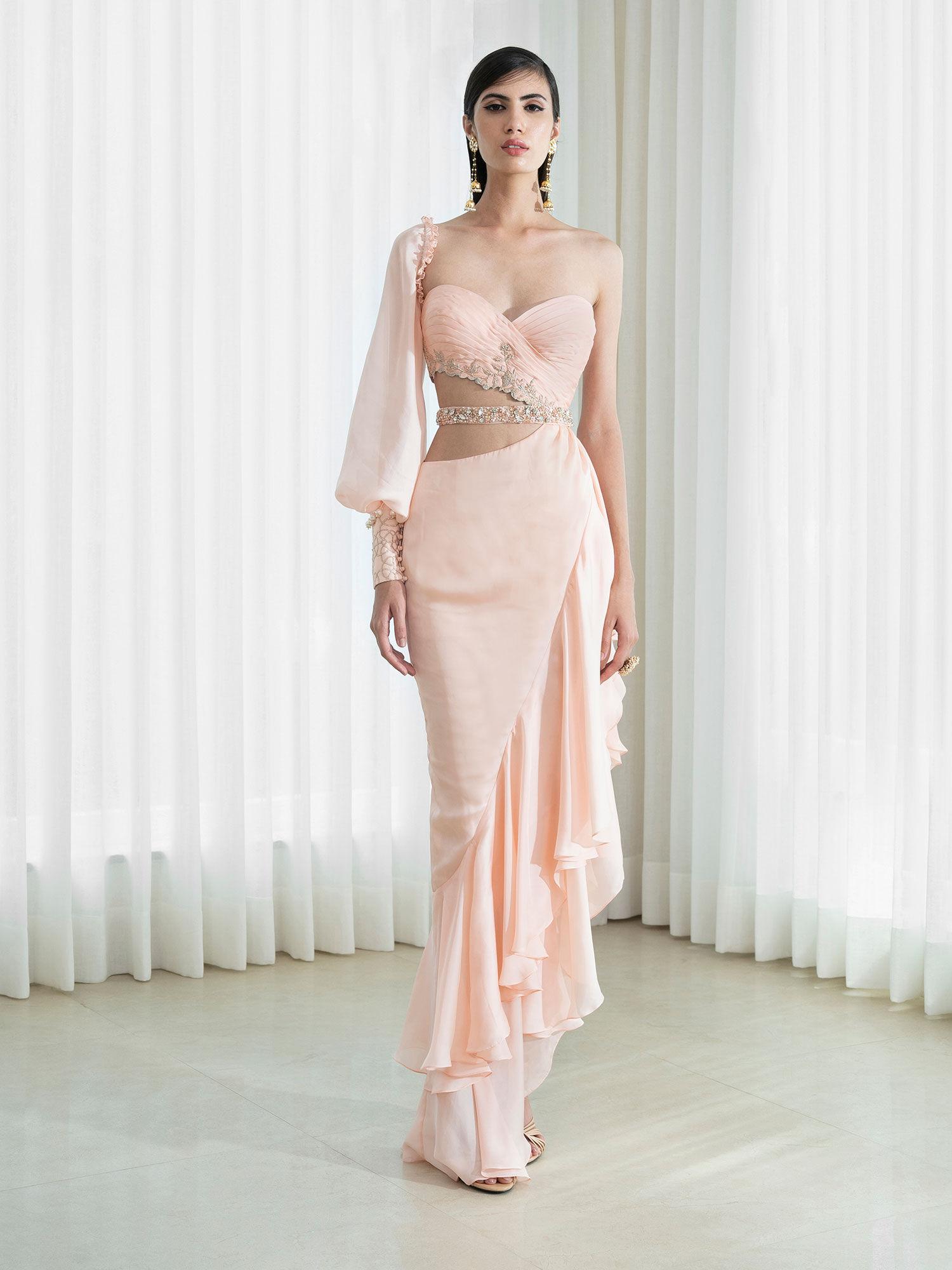 peach gown