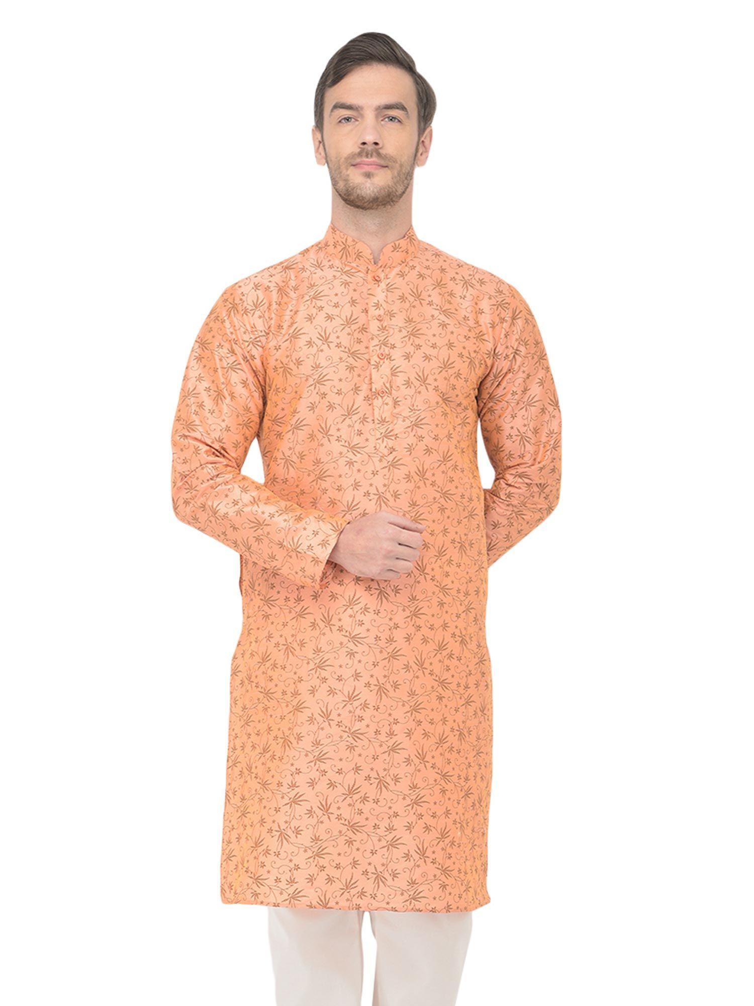 peach kurta for men