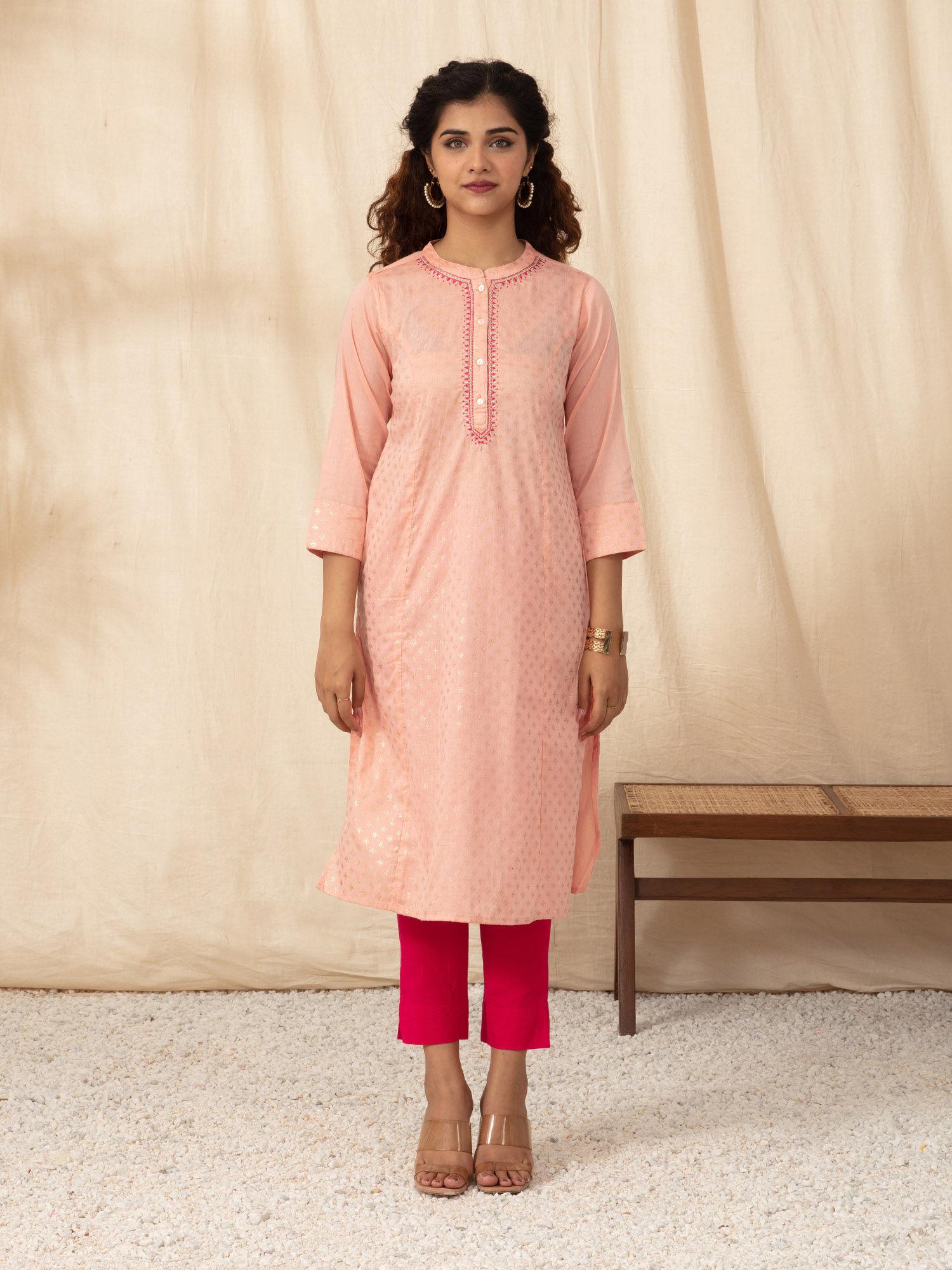 peach kurta likkur60