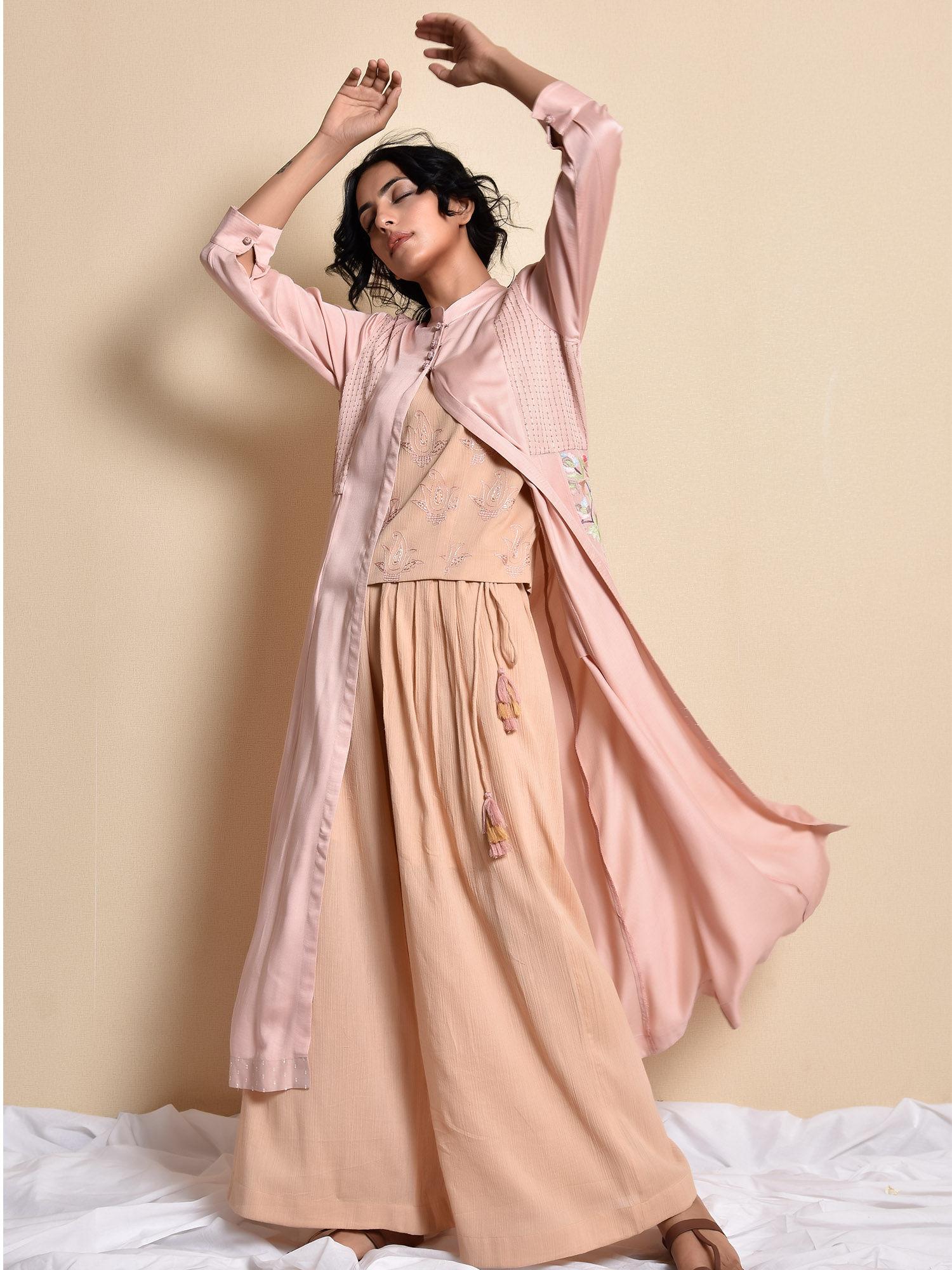 peach mehfooz miragi kurta set