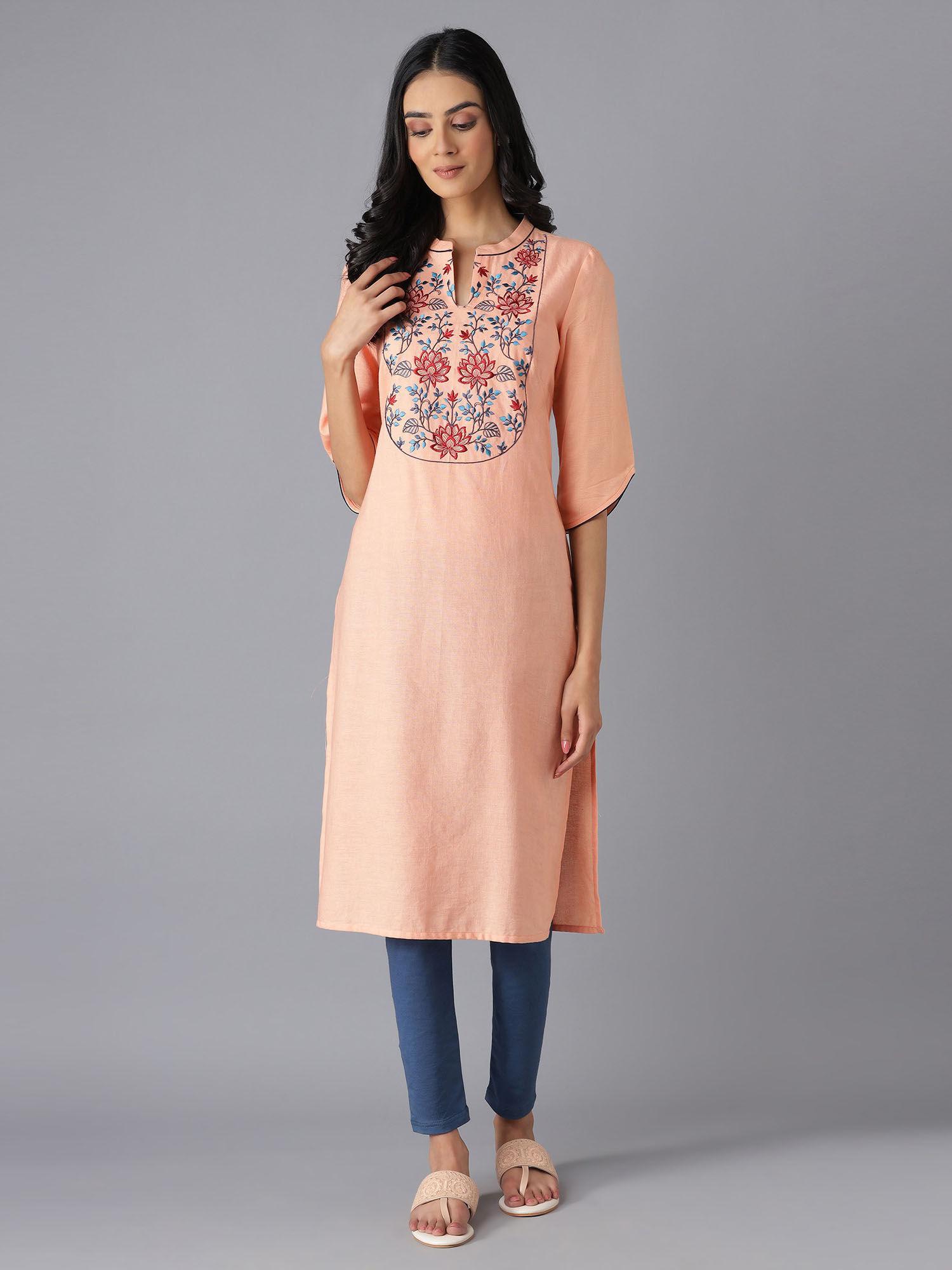 peach modern ethnic kurta