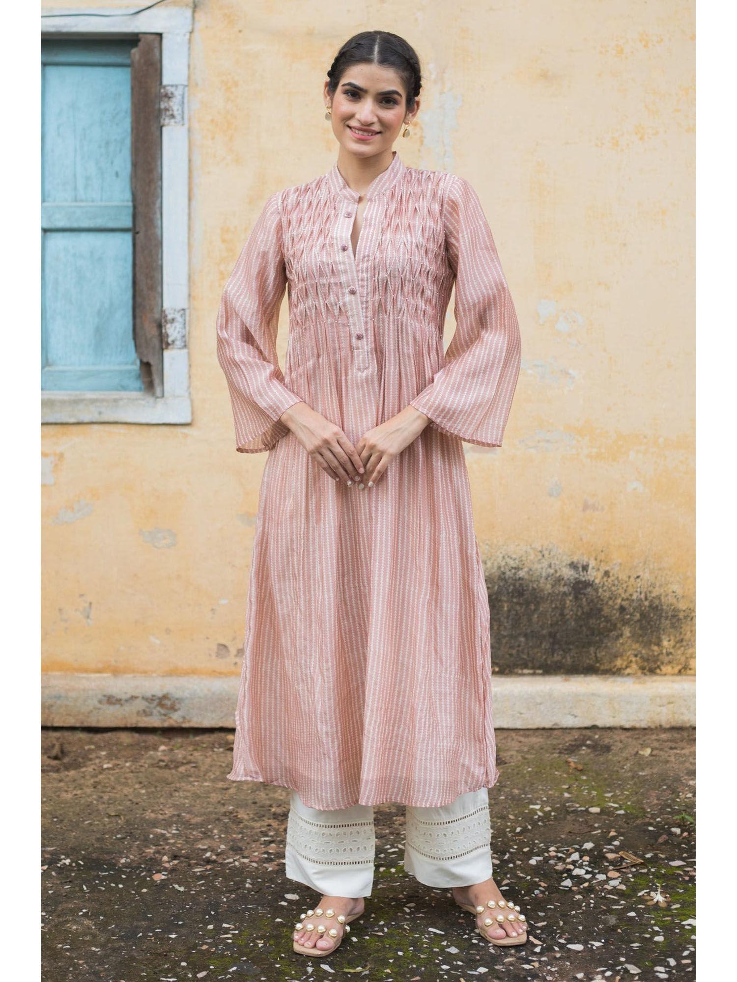 peach naina kurta