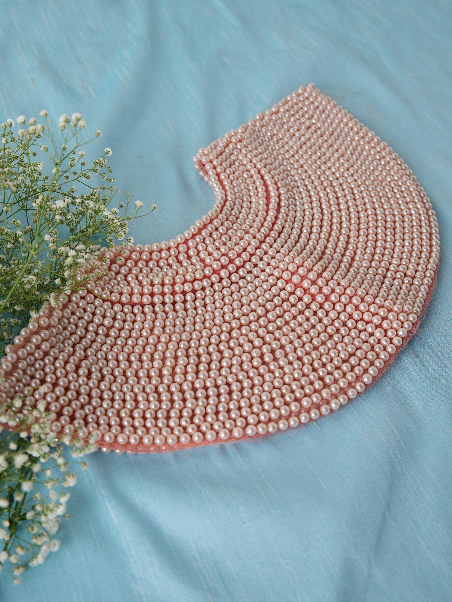 peach pearl embroidered cape