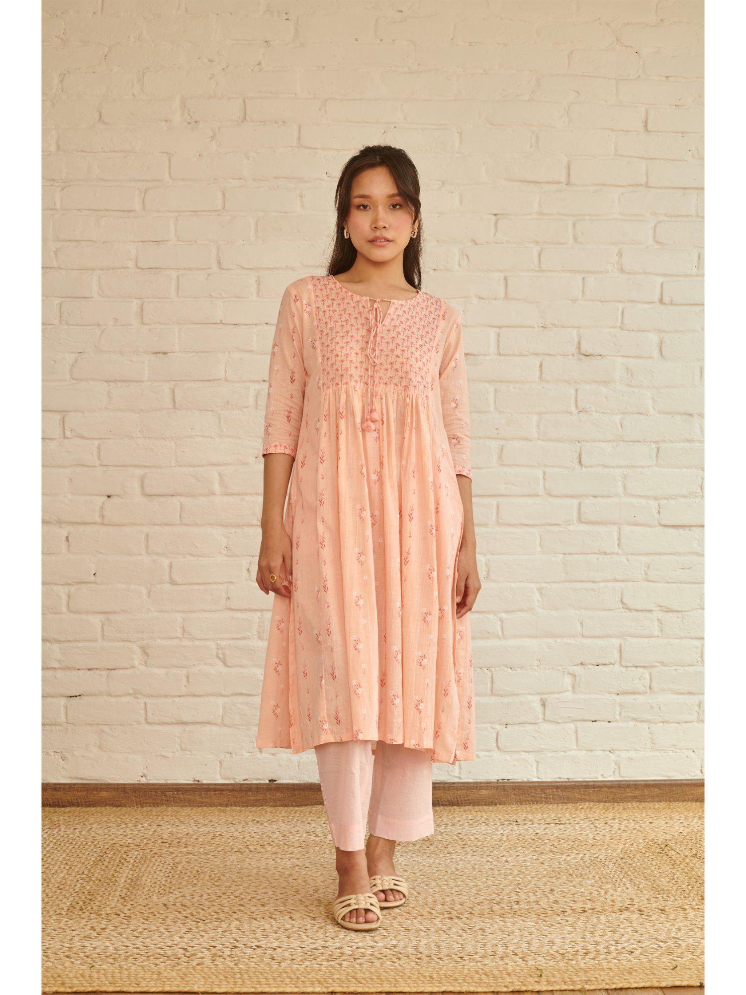 peach peony kurta