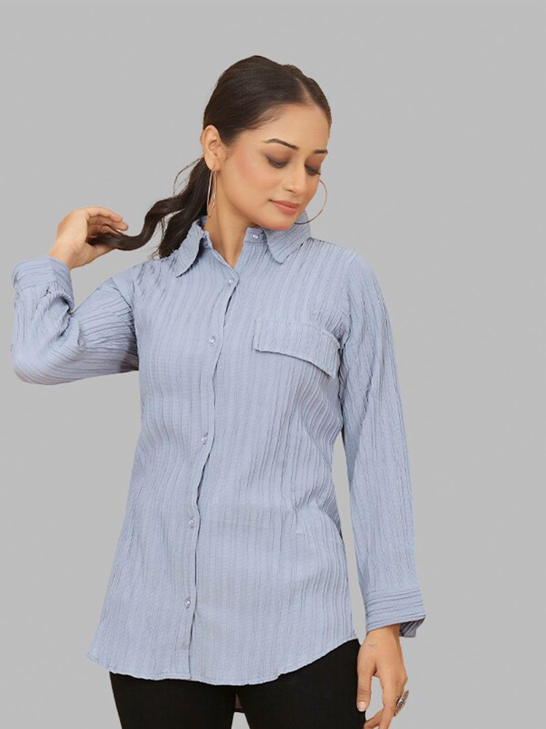 peach piper classic vertical stripes self design casual shirt