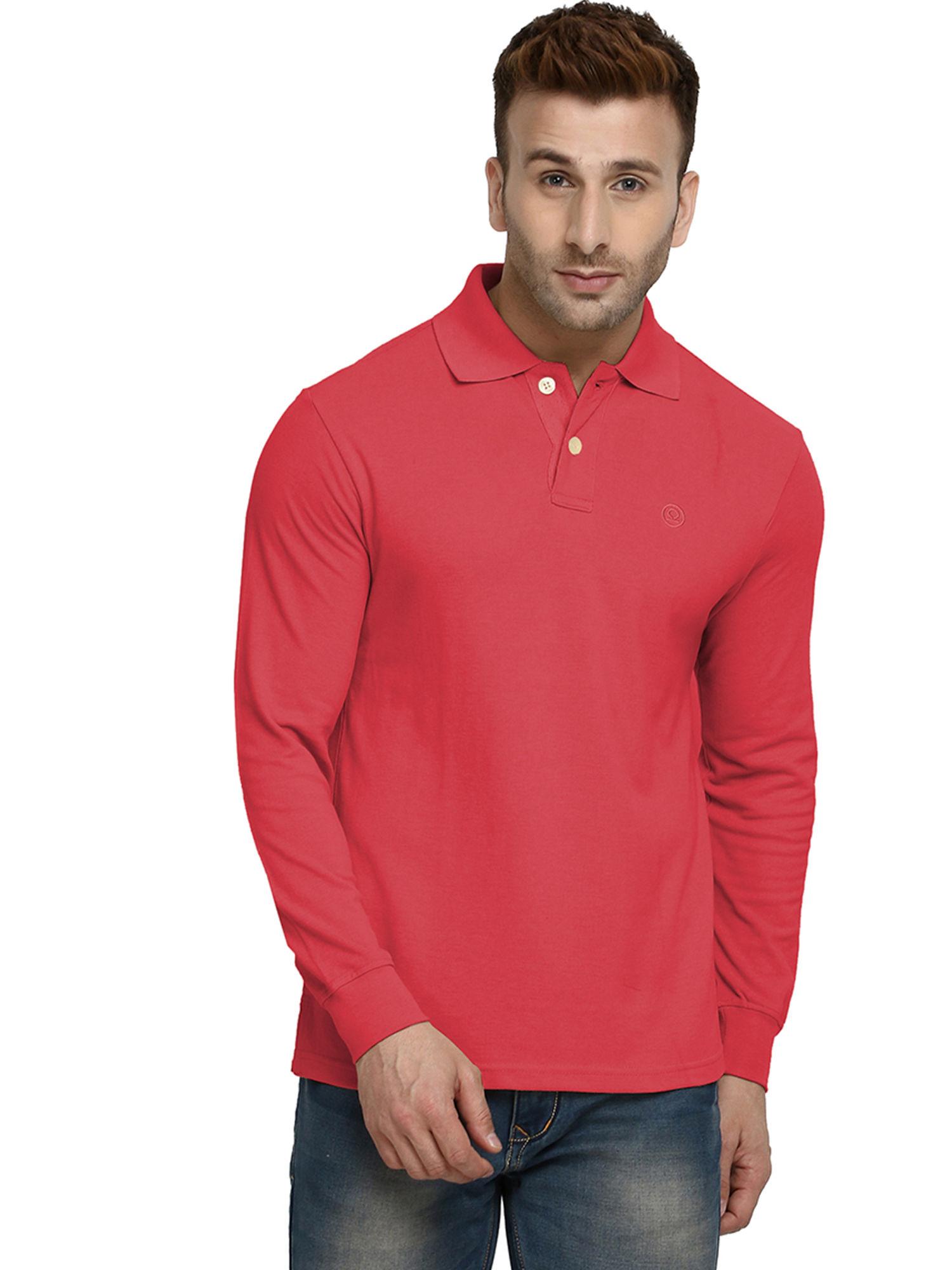 peach polo collar neck t-shirt