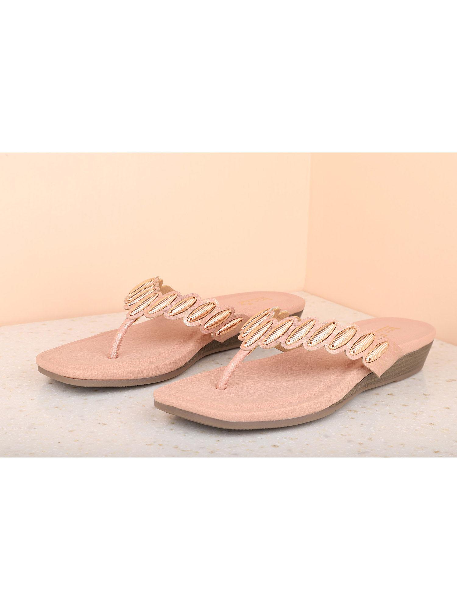 peach sandals