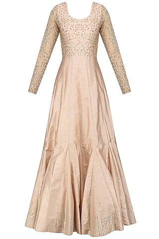 peach sequins embellished anarkali