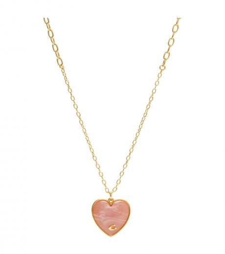 peach signature heart necklace