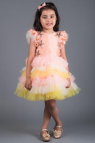 peach silk dress for girls