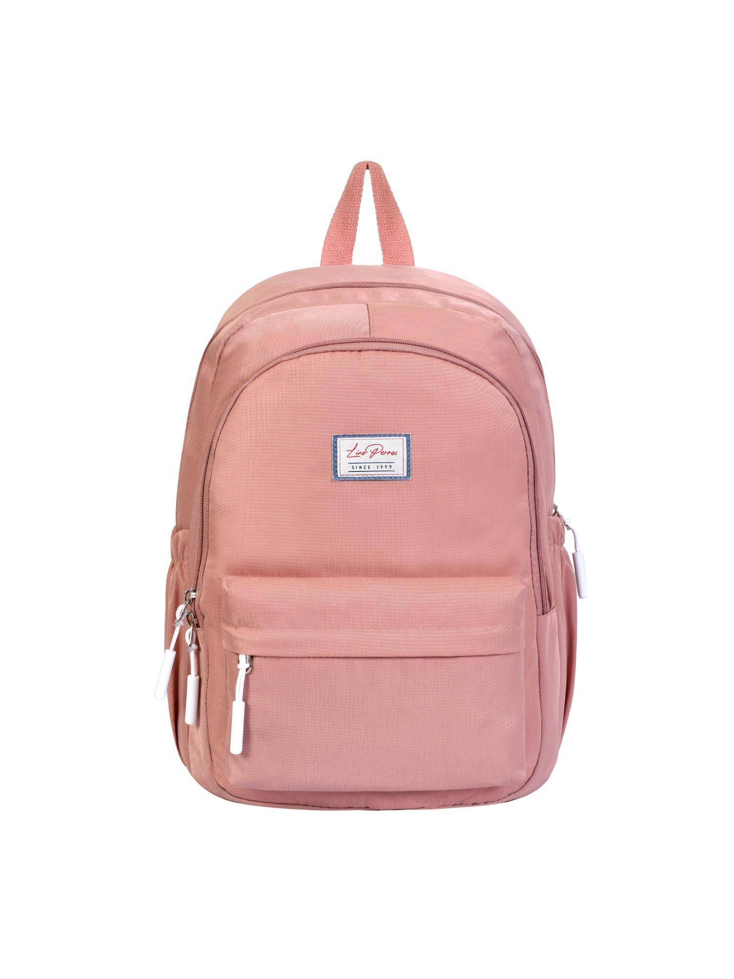 peach solid backpack