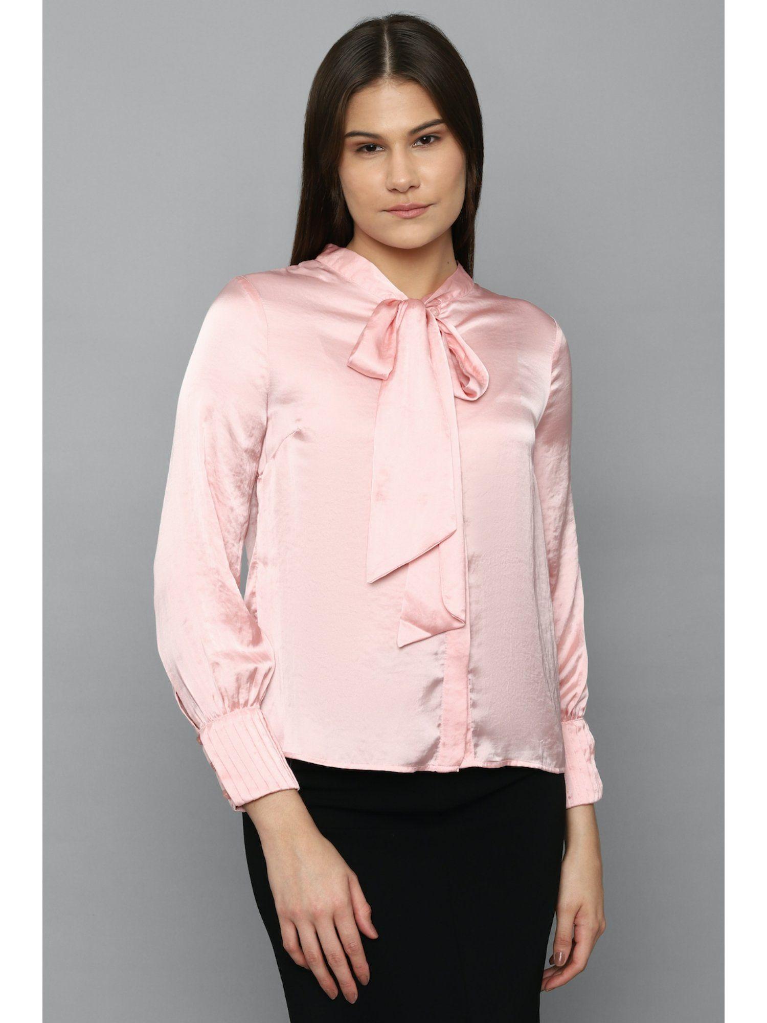 peach solid shirt