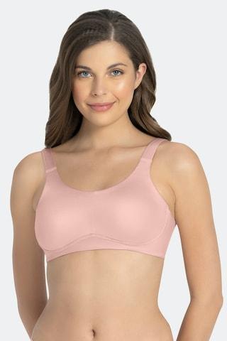 peach solid women comfort fit bra