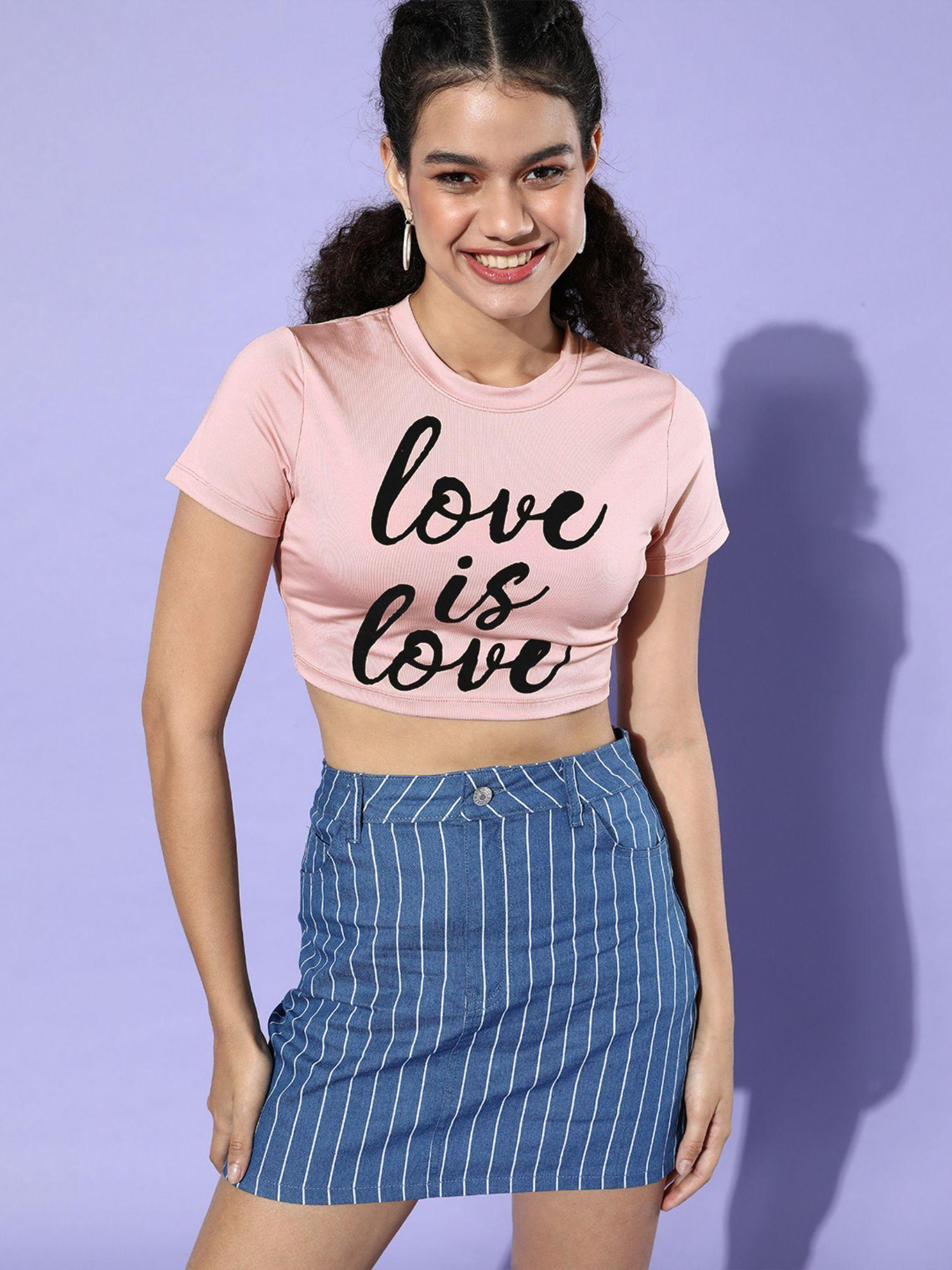 peach striped valentine tee