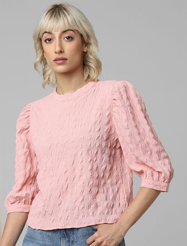 peach textured top