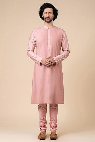 peach viscose blend kurta set