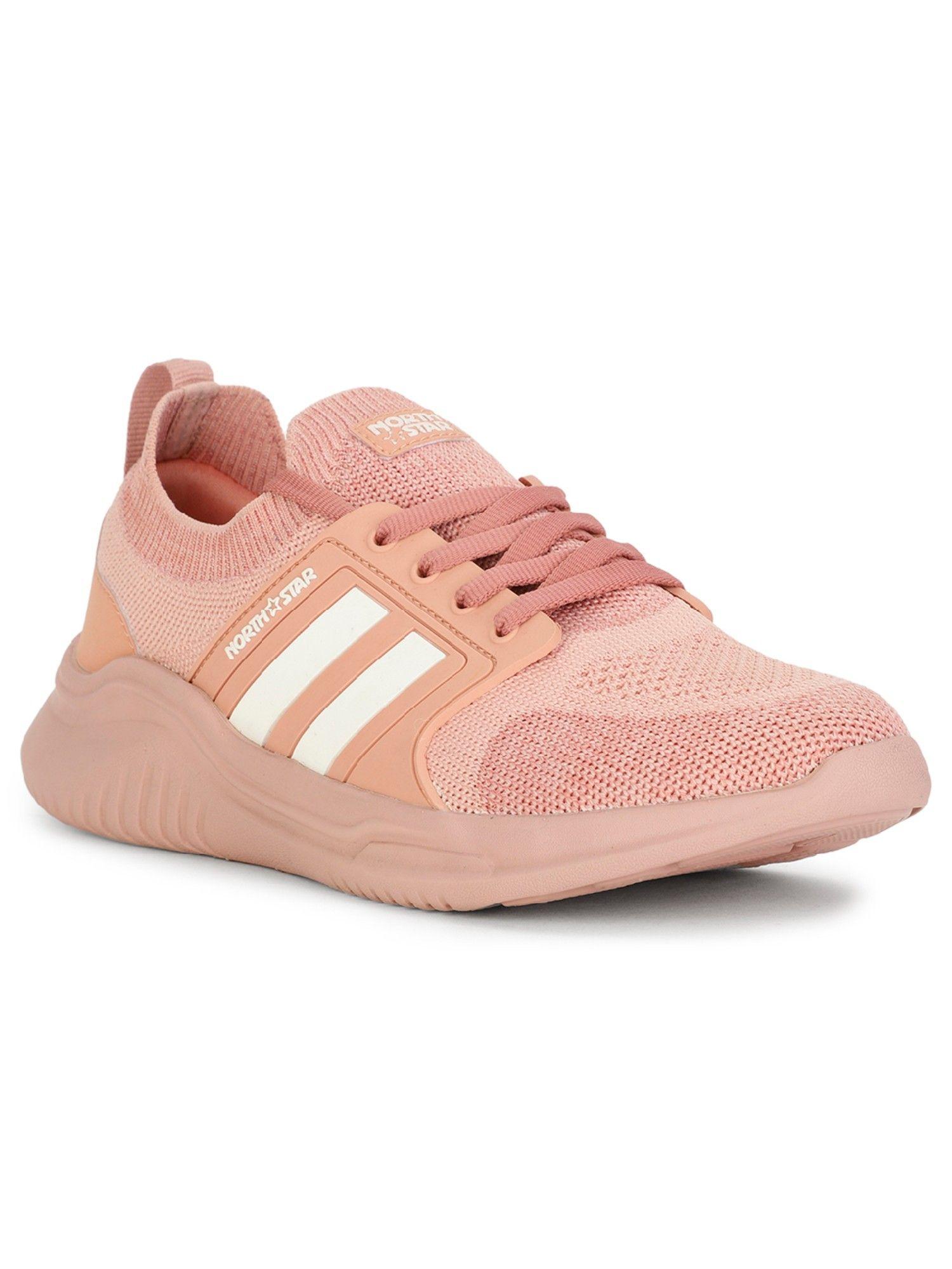 peach women lace-ups sports shoes