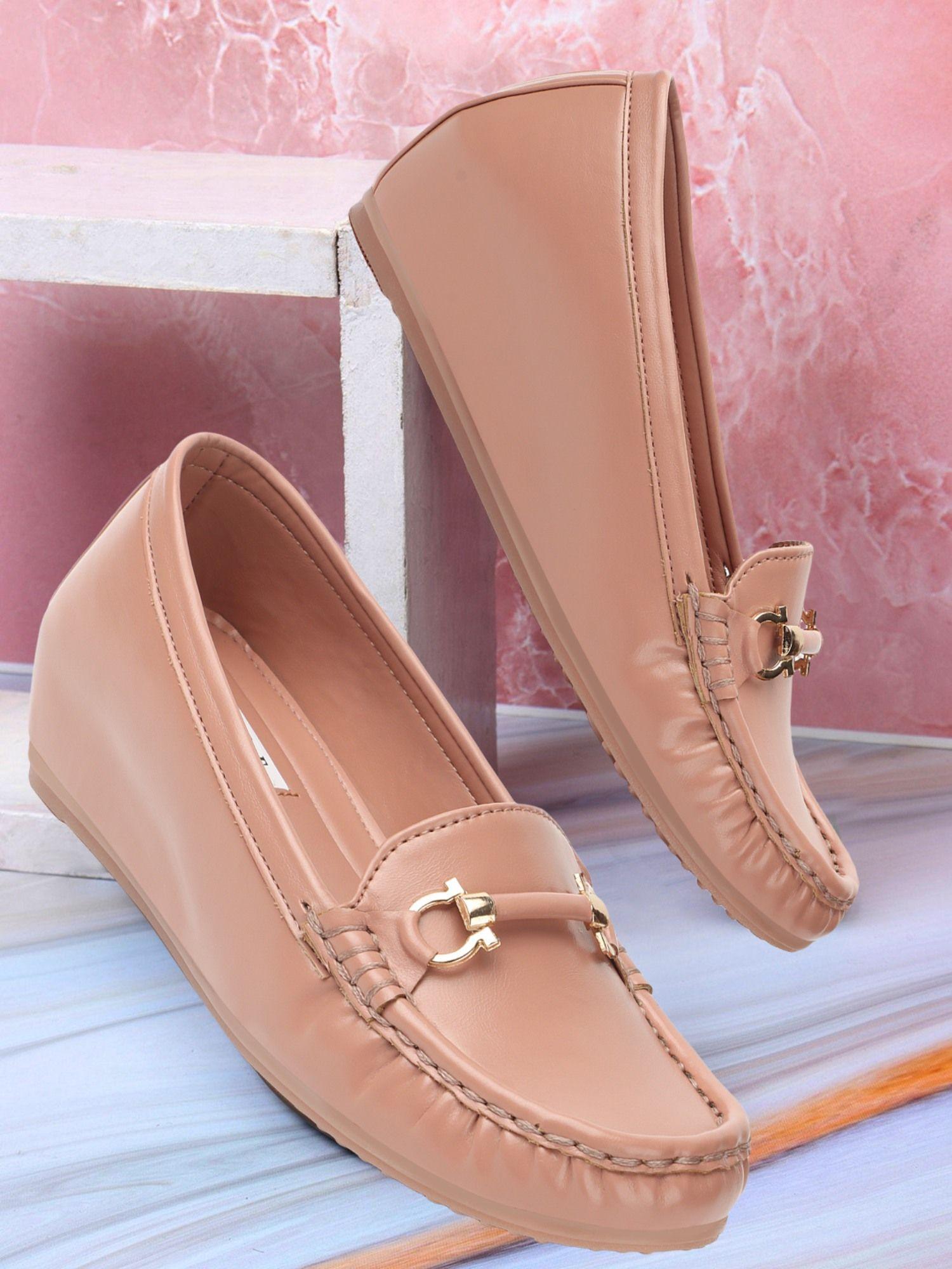 peach women slip on loafers